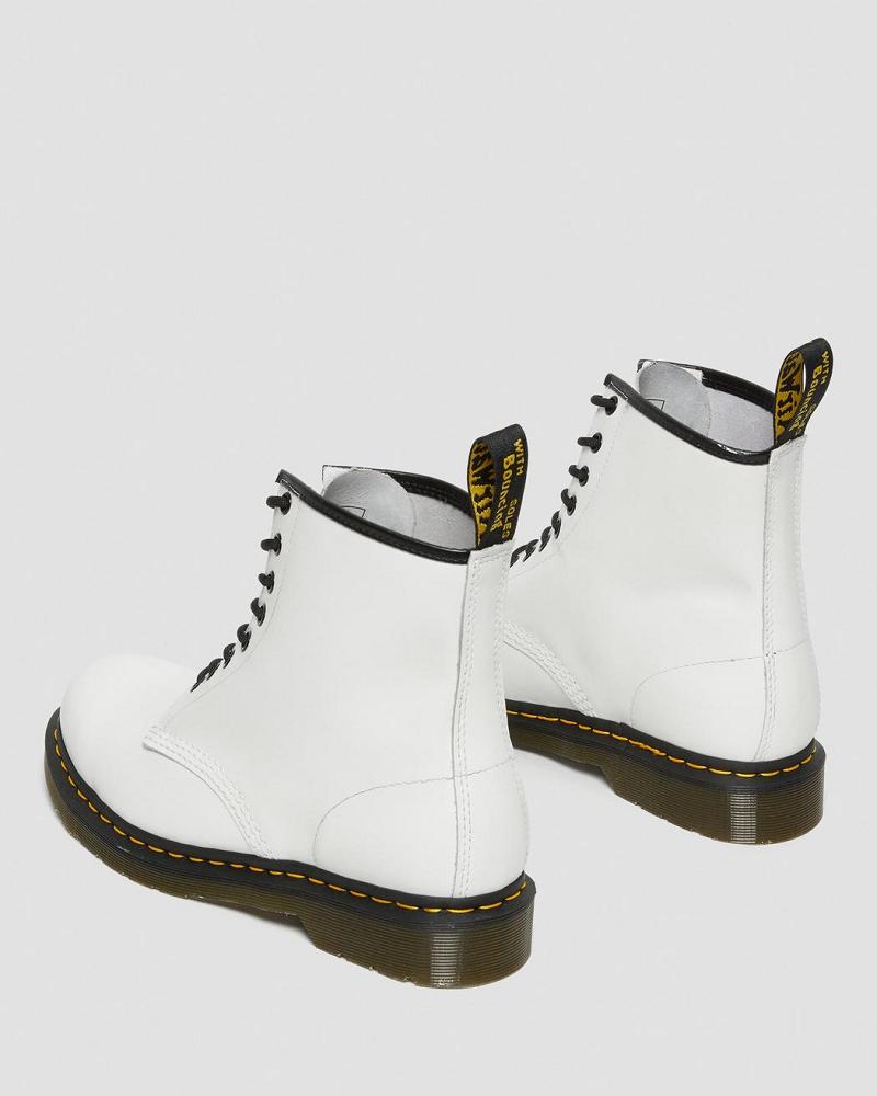 Men's Dr Martens 1460 Smooth Leather Lace Up Boots White | AU 535BEX